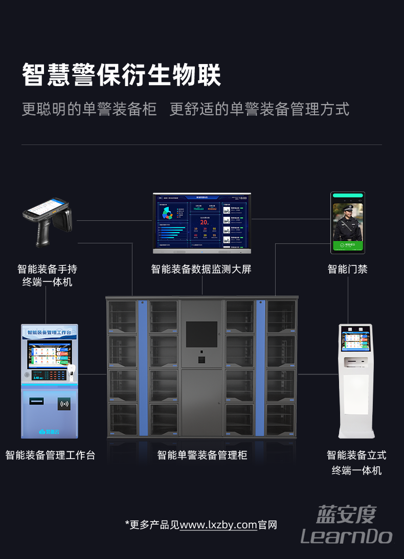 凌讯智能单警装备柜并非独立系统硬件产品，可集成智慧警保生态体系，支持于凌讯装备云及凌讯智慧警保生态产品体系，*聪明的单警装备柜，*舒适的单警装备管理方式。